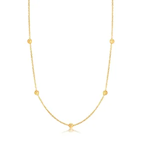 14kt Gold Mixed Disc Necklace