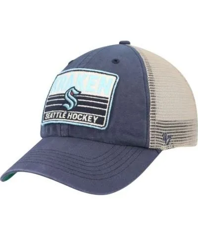 '47 Men's NHL Deep Sea Blue/Natural Seattle Kraken Four Stroke Clean Up Snapback Hat