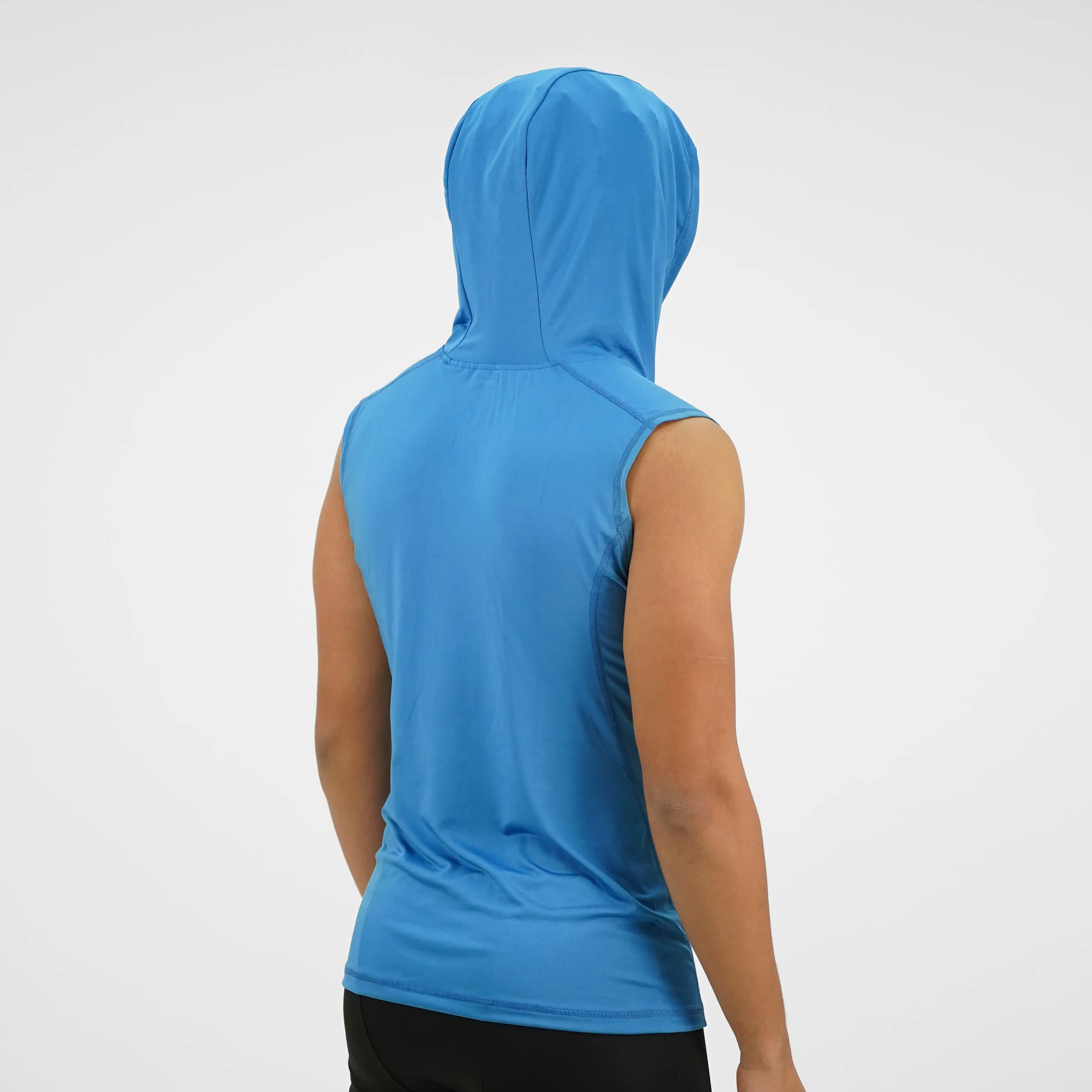 Air Force Blue Sleeveless Compression Hoodie