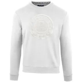 Aquascutum Monotone Large Circle Logo White Sweatshirt