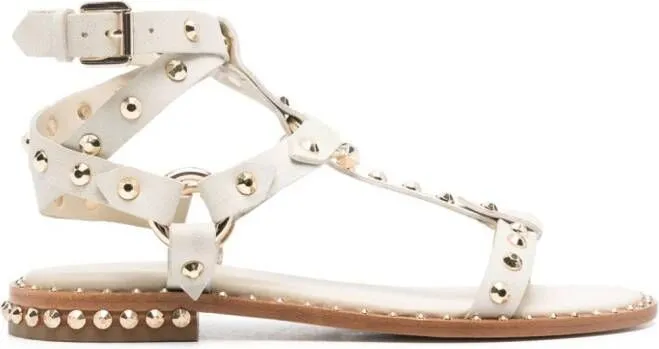 Ash stud-embellished leather flat sandals Neutrals