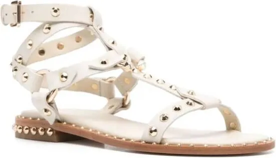 Ash stud-embellished leather flat sandals Neutrals