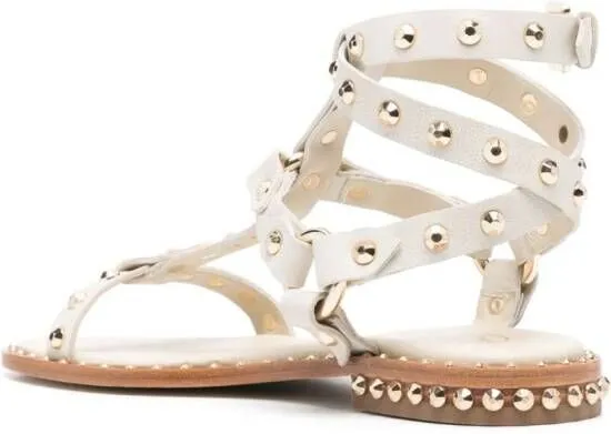 Ash stud-embellished leather flat sandals Neutrals