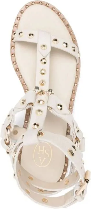 Ash stud-embellished leather flat sandals Neutrals