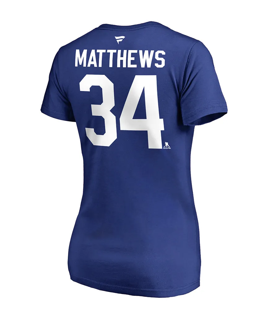 AUSTON MATTHEWS TORONTO MAPLE LEAFS FANATICS WOMEN'S NAME AND NUMBER T SHIRT