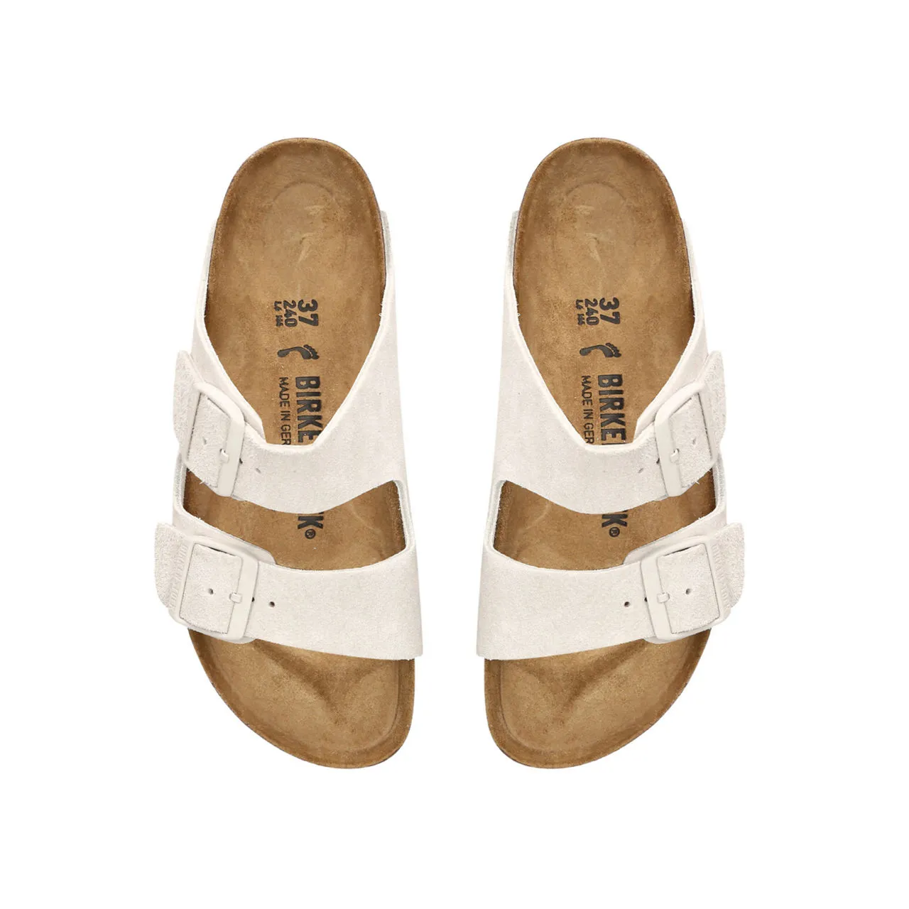 BIRKENSTOCK Arizona Suede Sandals - White