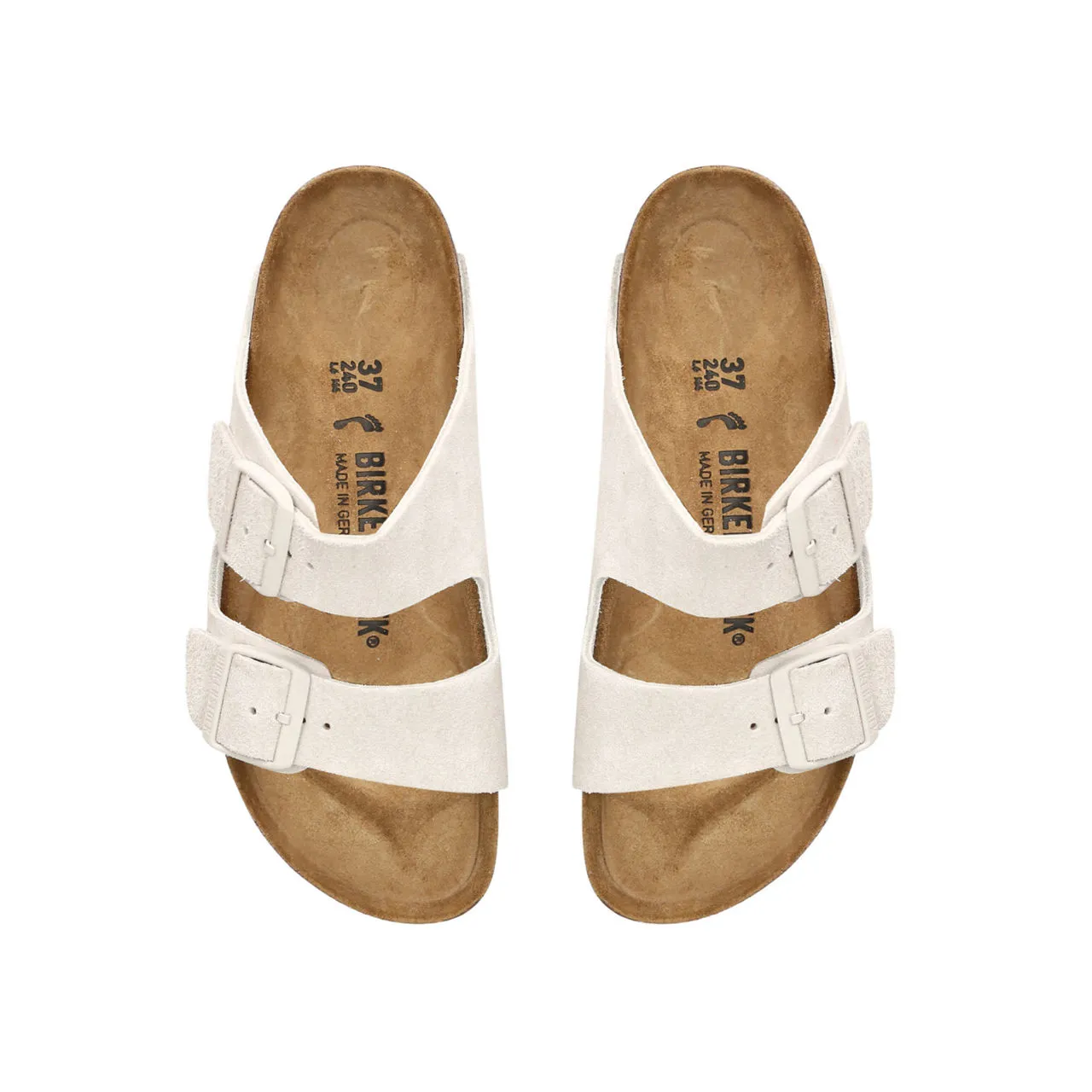 BIRKENSTOCK Arizona Suede Sandals - White