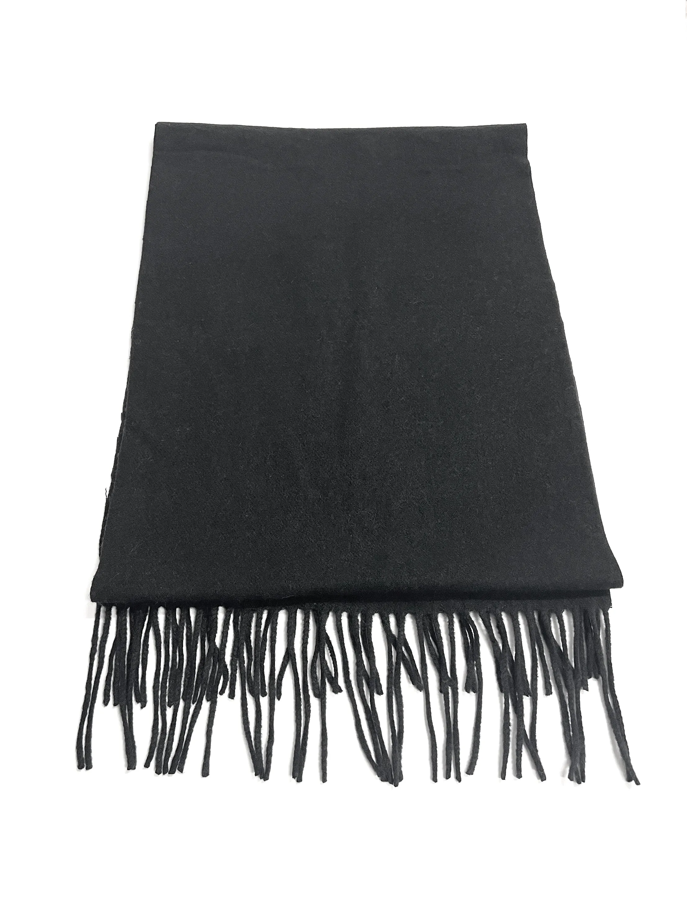 Black Cashmere Wool Scarf