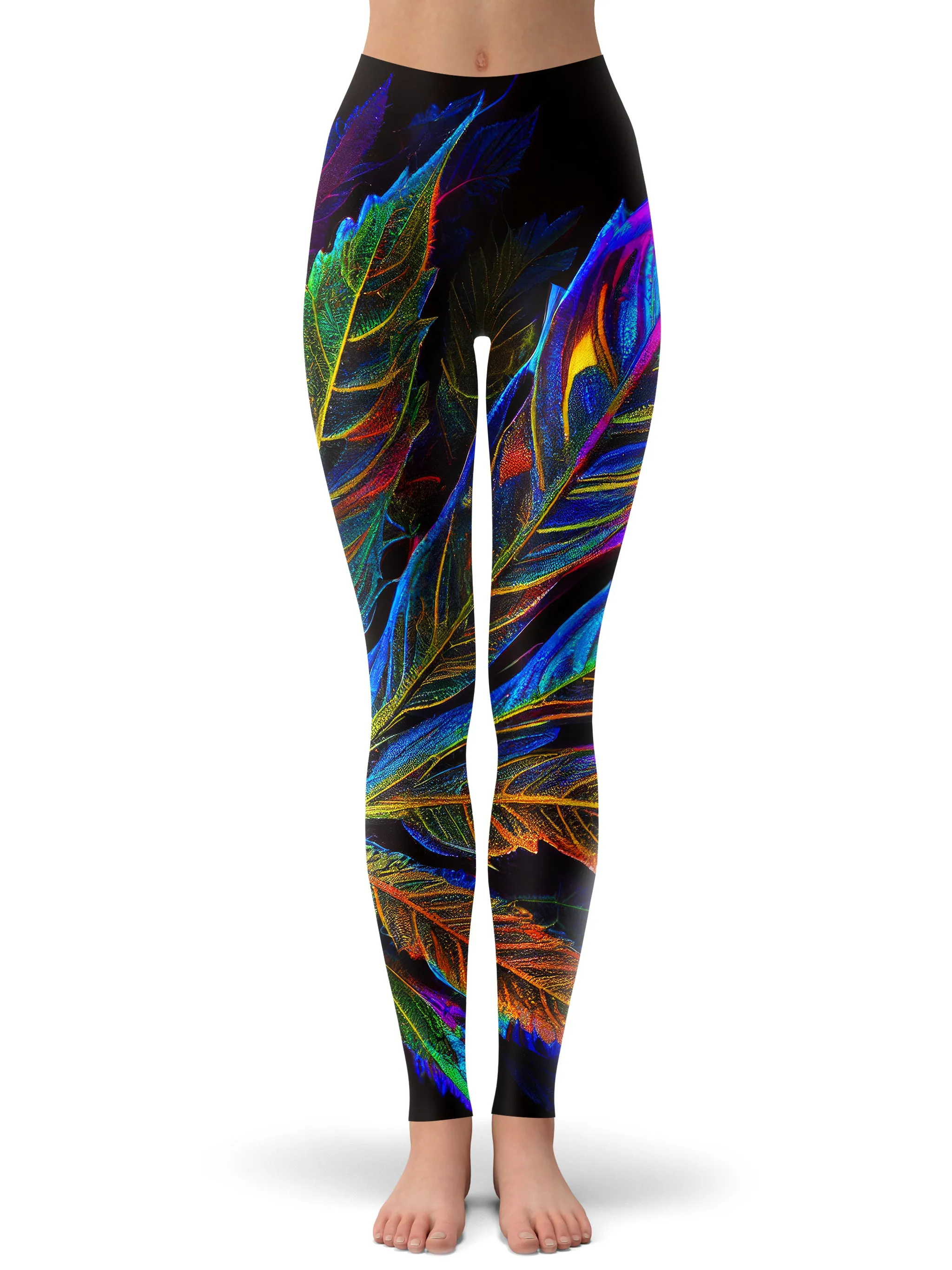 Blacklight Weed Crop Hoodie and Leggings Combo