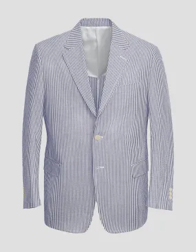 BLUE WHITE COTTON SEERSUCKER SPORT COAT