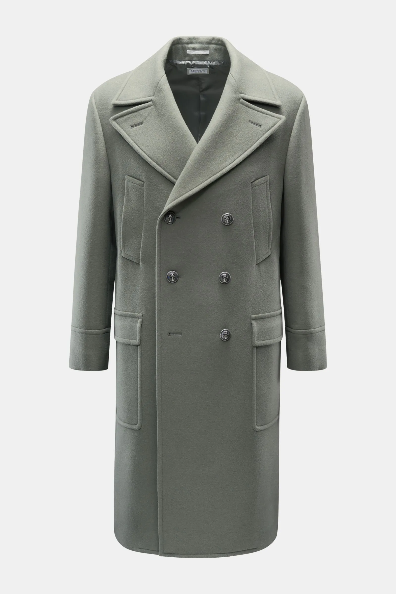 BRUNELLO CUCINELLI wool coat grey-green