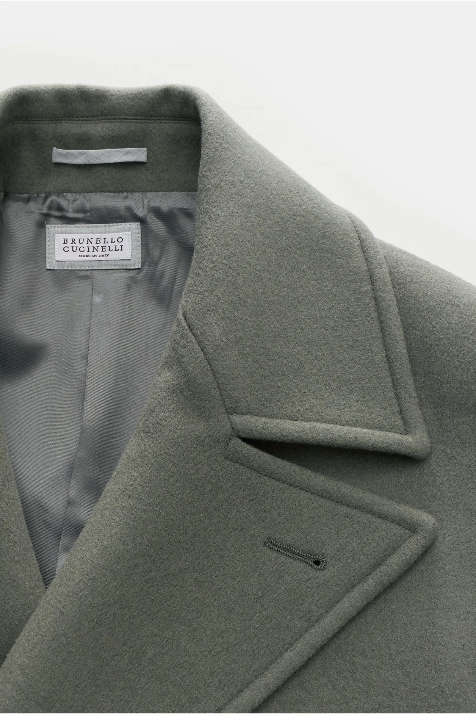 BRUNELLO CUCINELLI wool coat grey-green