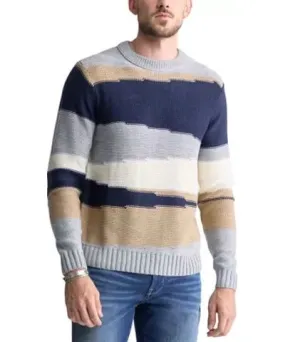 Buffalo David Bitton Men's Striped Colorblock Crewneck Sweater