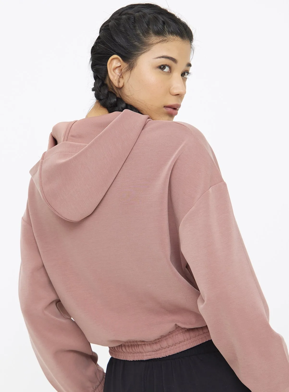 Buy Active Rose Pink Peached Scuba Cropped Hoodie XXL | Hoodies and sweatshirts | Tu