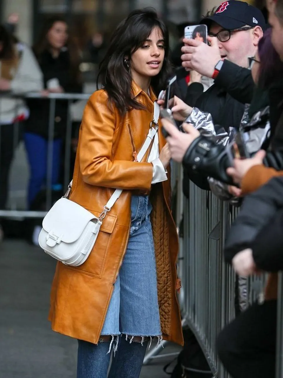 Camila Cabello Brown Leather Trench Coat