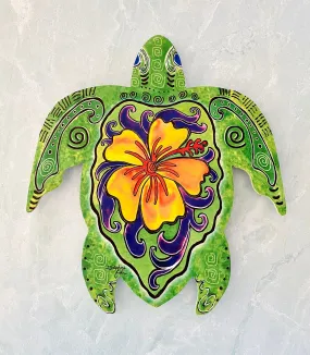 Chartruese Turtle Wood Turtle Wall Art