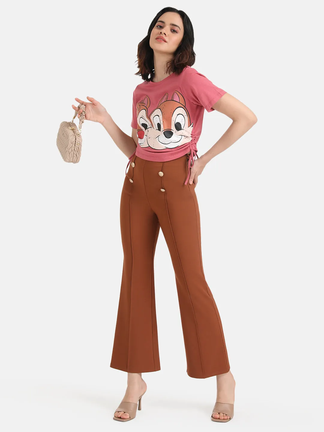 Chip And Dale  Disney Printed Crop T-Shirt