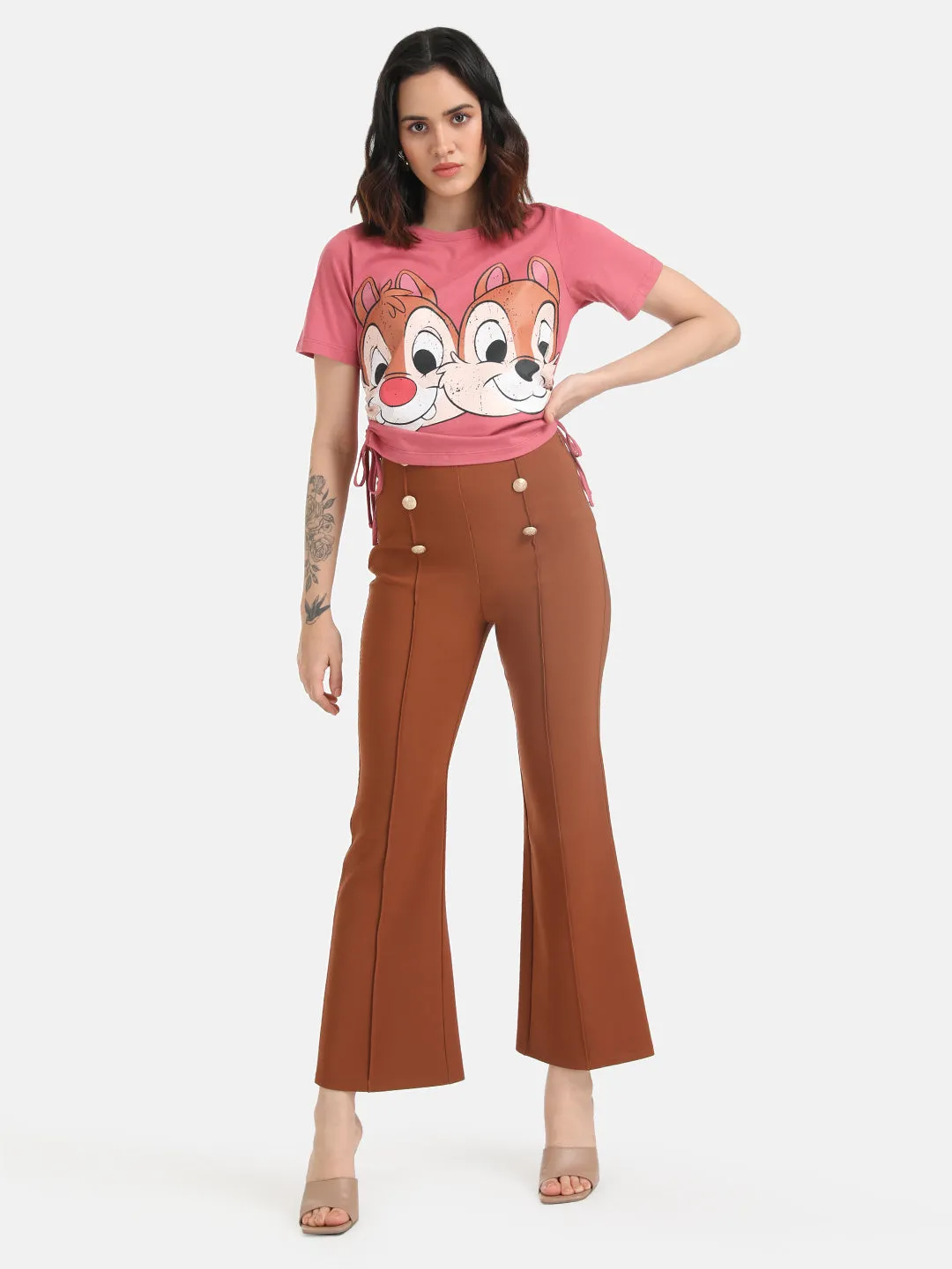 Chip And Dale  Disney Printed Crop T-Shirt