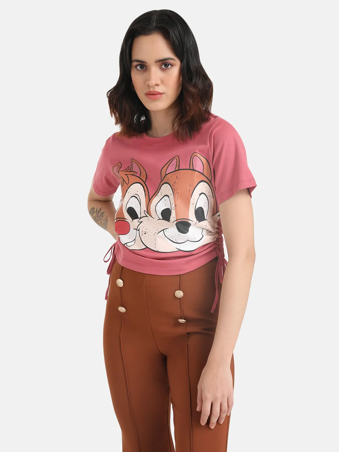 Chip And Dale  Disney Printed Crop T-Shirt