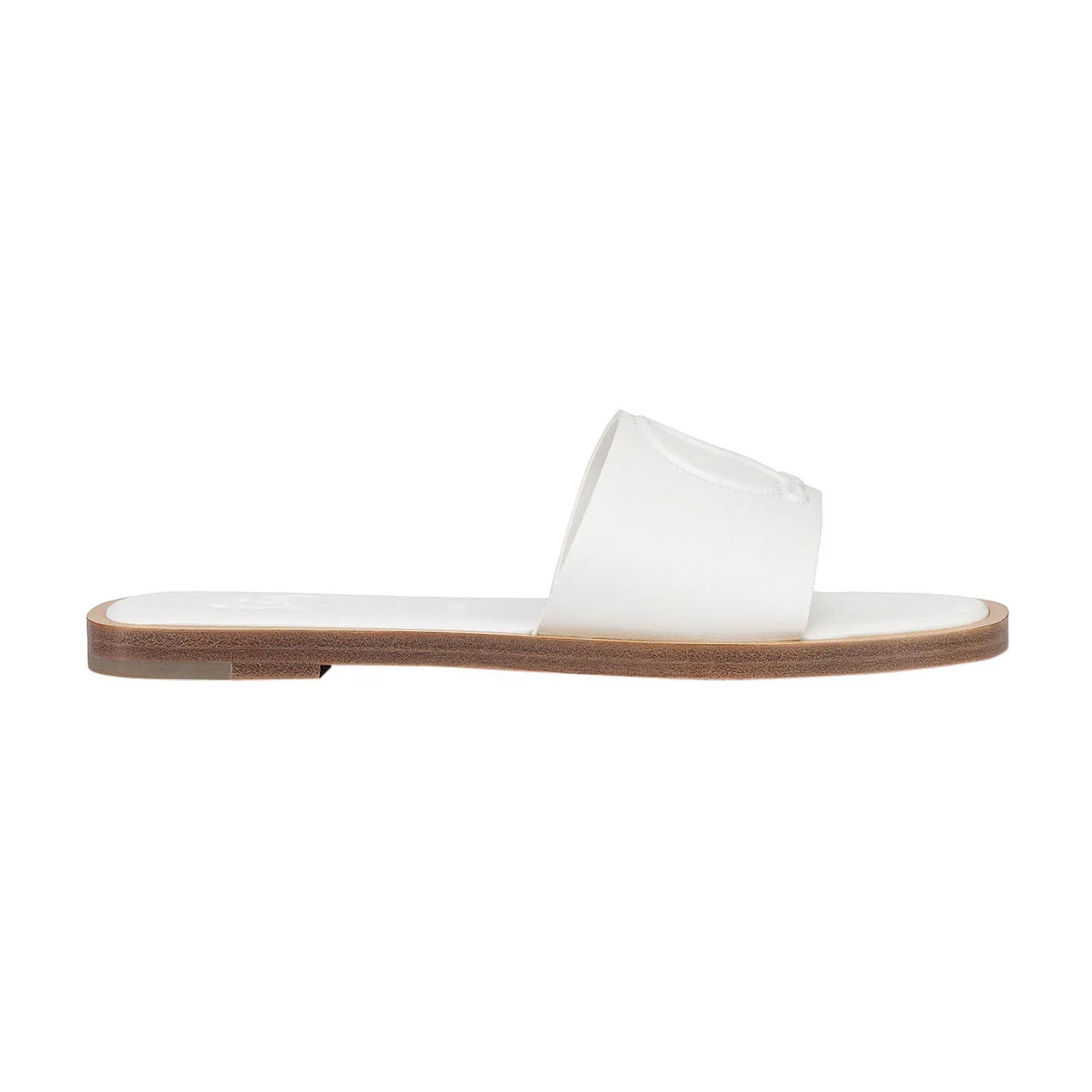 CHRISTIAN LOUBOUTIN CL Nappa Leather Flat Sandals - White