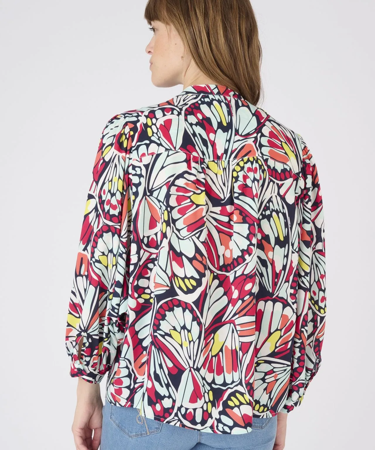 Climatyl Balloon Sleeve Printed Blouse