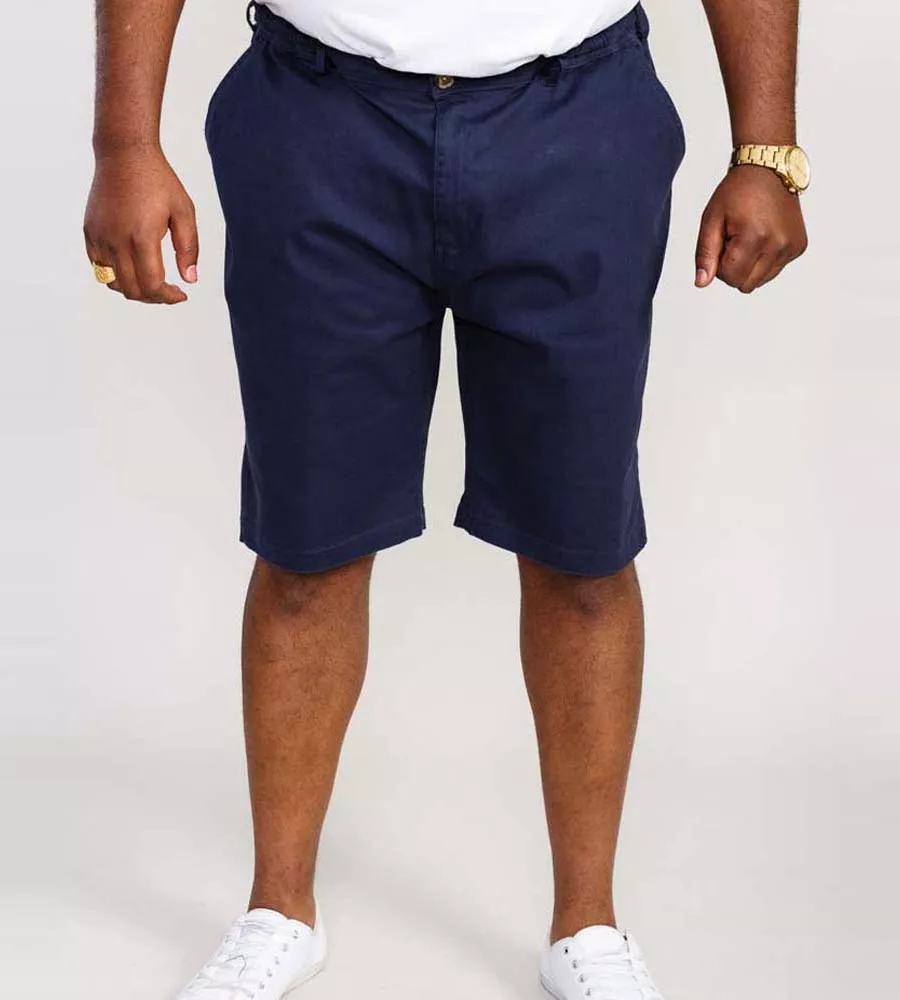 D555 Big Mens Navy Stretch Shorts With Full Elastic (BUTLEY)