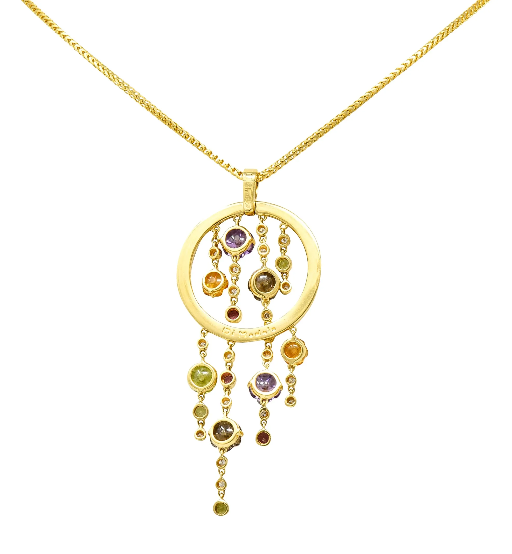 Di Modolo Italian 0.85 CTW Diamond 18 Karat Gold Tempia Floral Enhancer Pendant Necklace