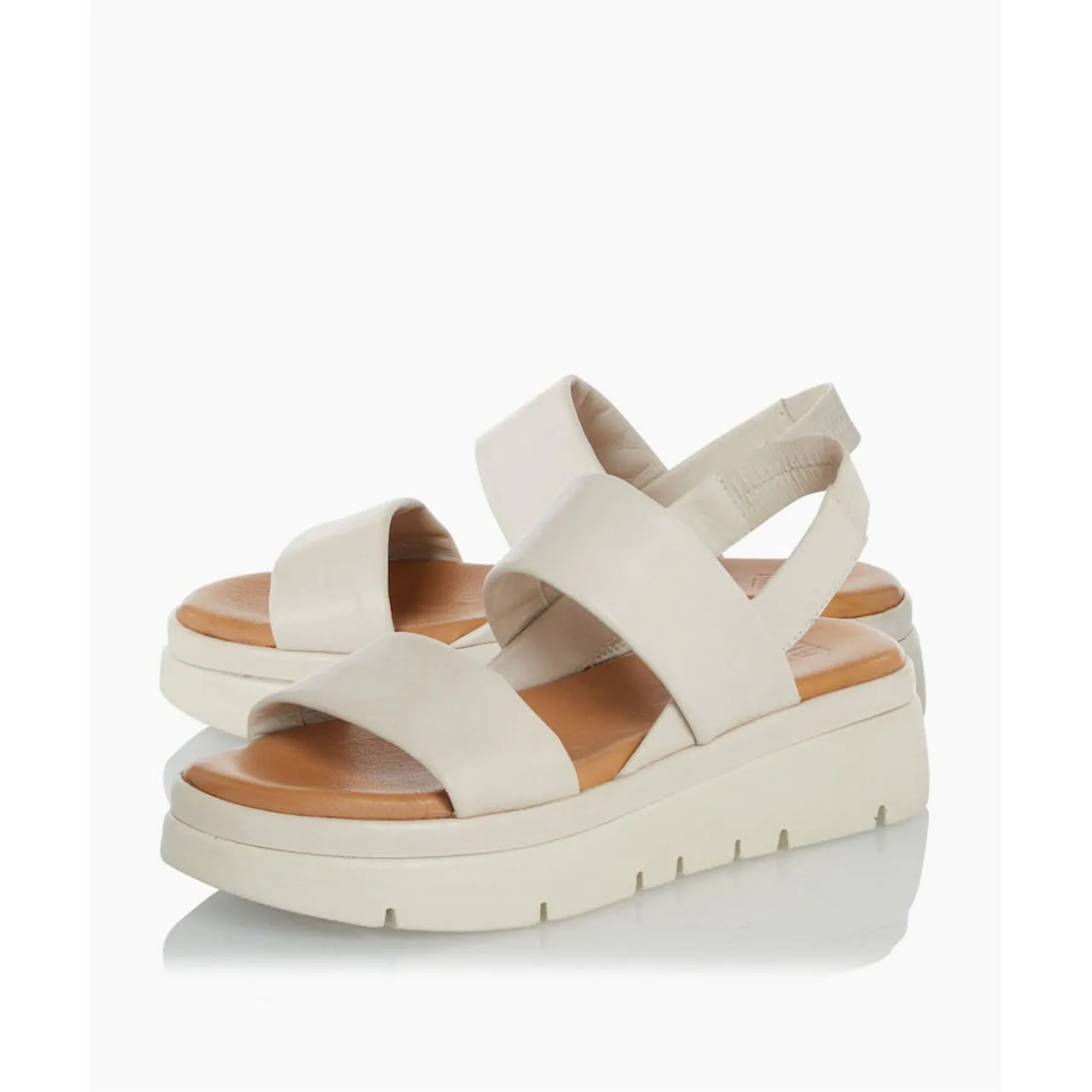 DUNE LONDON Location Padded Flatform Sandals - White