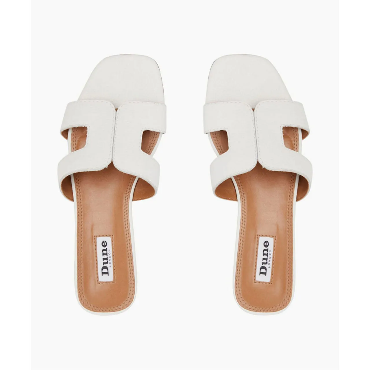 DUNE LONDON Loupe Smart Slider Sandals - White