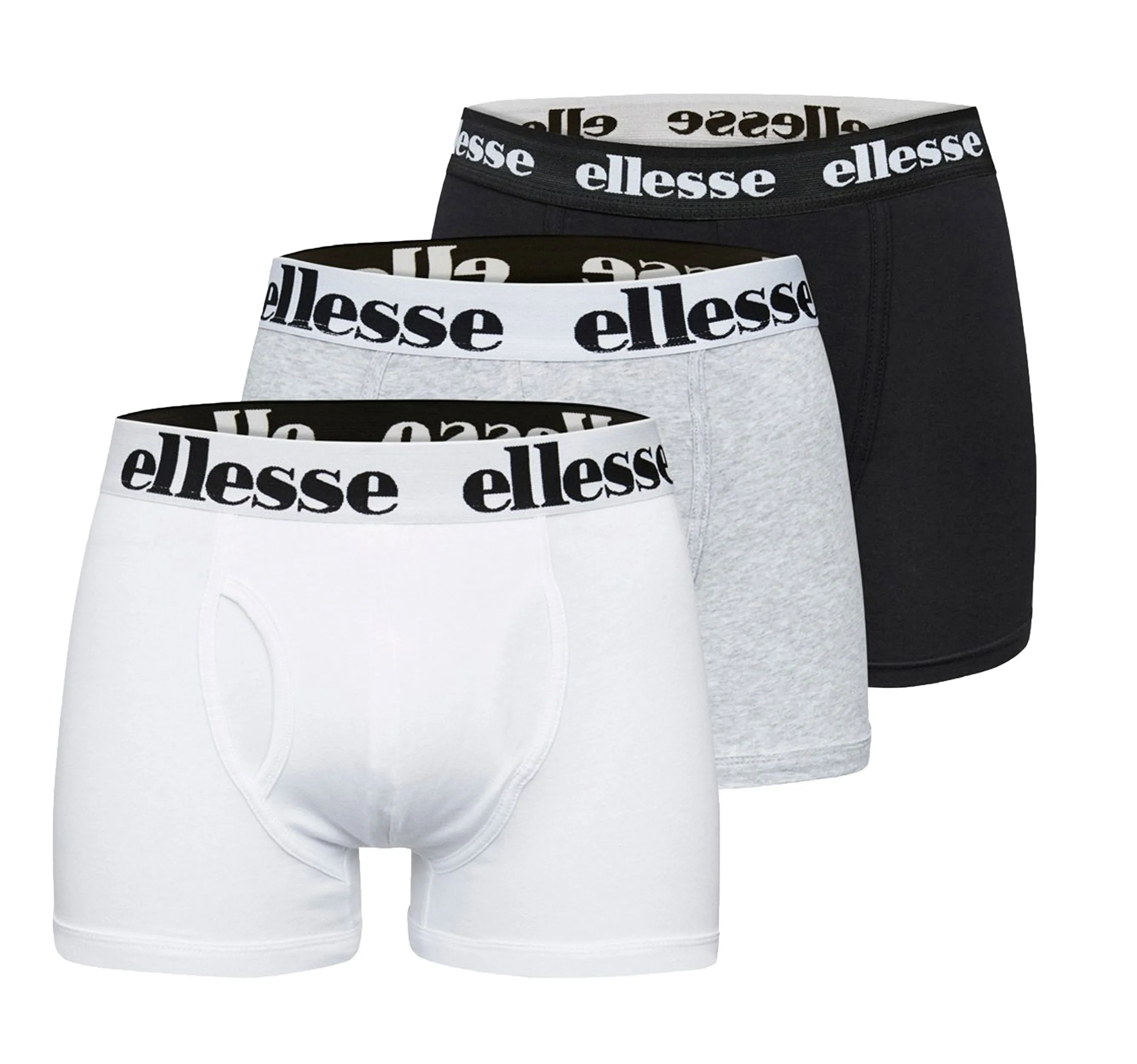 Ellesse Hali Boxer Shorts 3 Pack Black/Grey/White