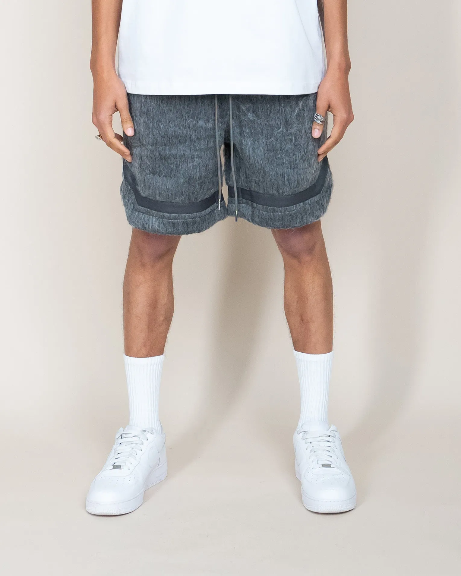 EPTM MOHAIR SHORTS - CHARCOAL