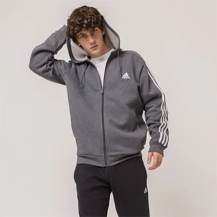 Essentials Fleece 3-Stripes Full-Zip Hoodie | Hoodies & Crews | Stirling Sports