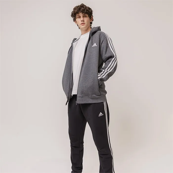 Essentials Fleece 3-Stripes Full-Zip Hoodie | Hoodies & Crews | Stirling Sports