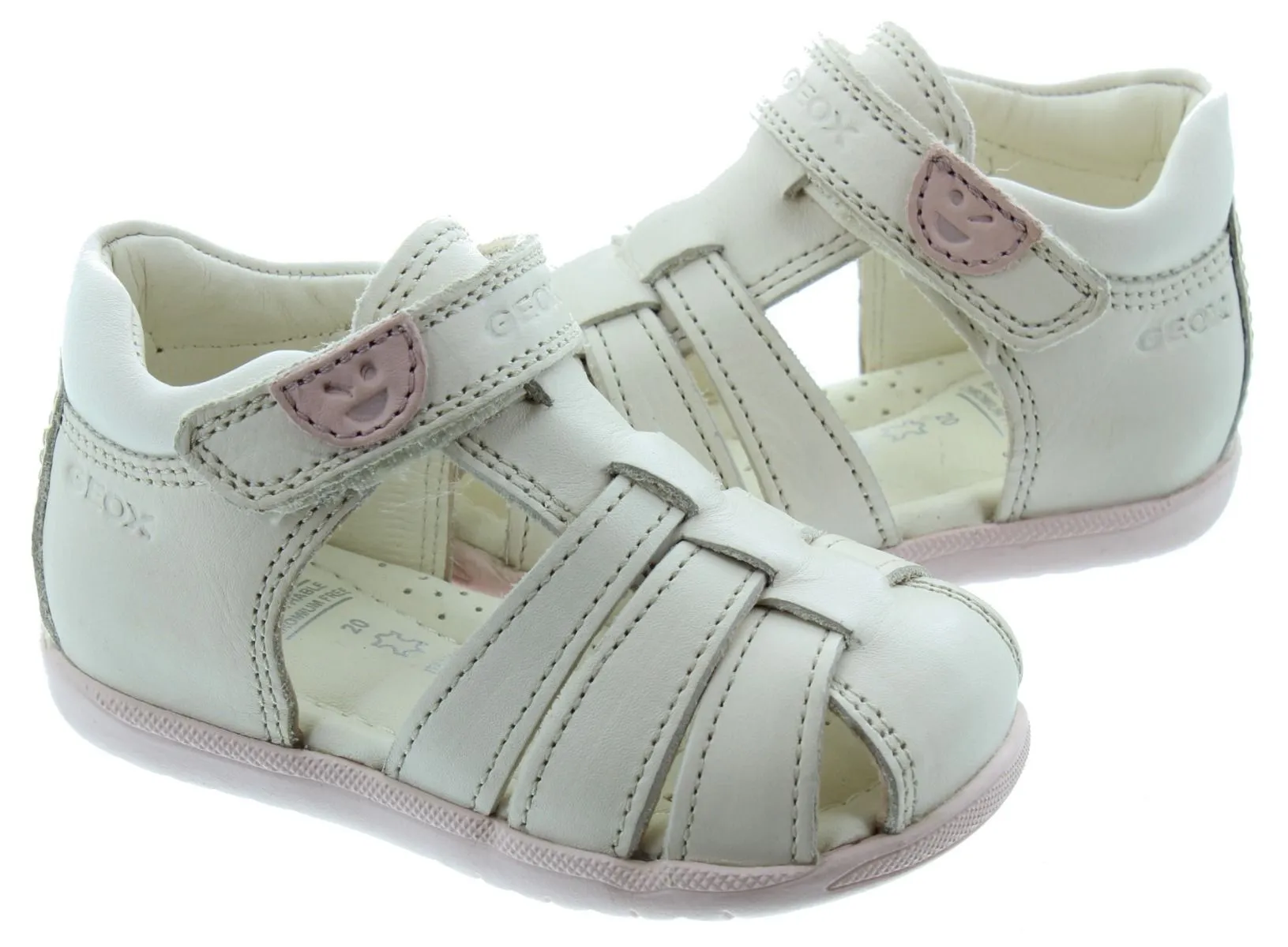 GEOX Toddlers Macchia Closed Sandals In Ivory