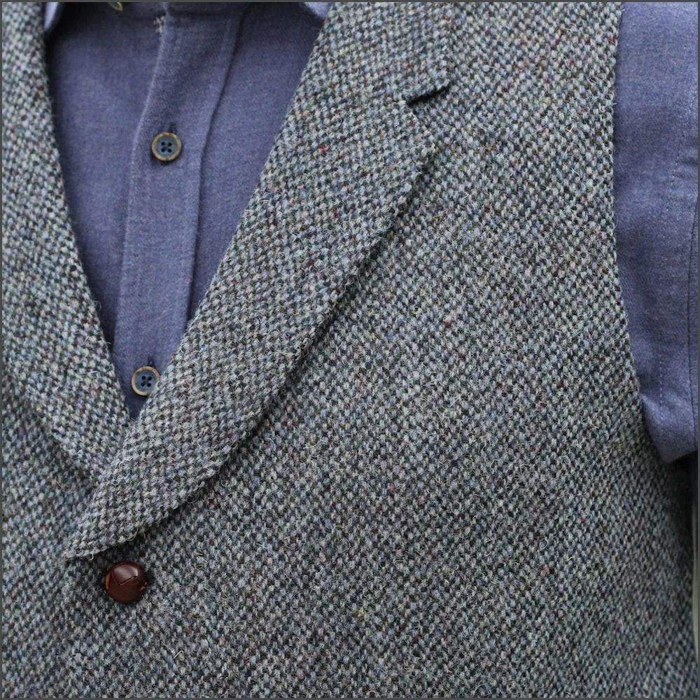 Harris Tweed Blue Marl  Waist Coat>>