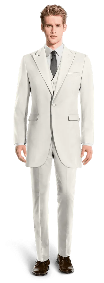 Ivory frock coat with white waistcoat