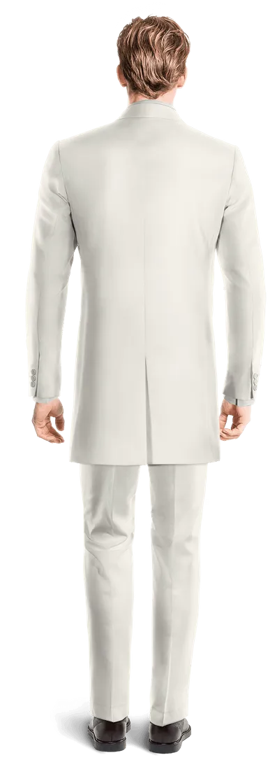 Ivory frock coat with white waistcoat