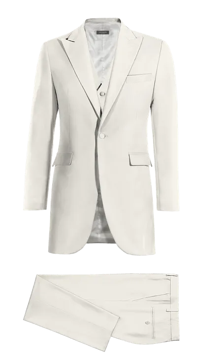 Ivory frock coat with white waistcoat