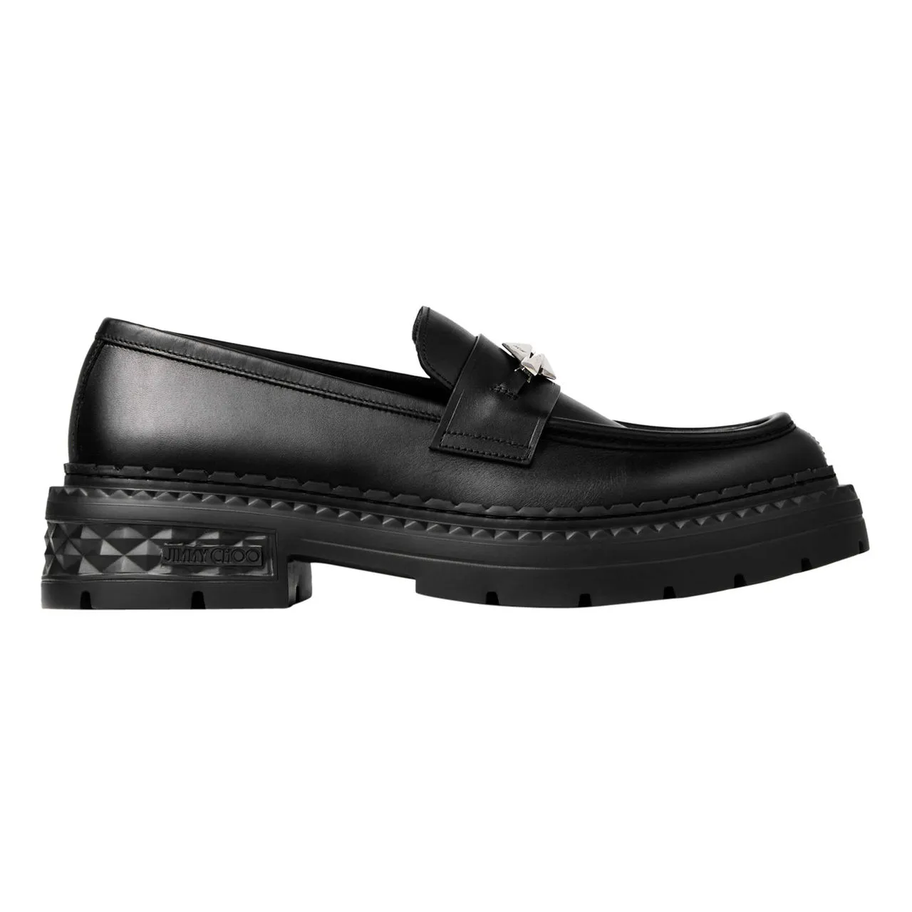 JIMMY CHOO Marlow Diamond Loafers - Black