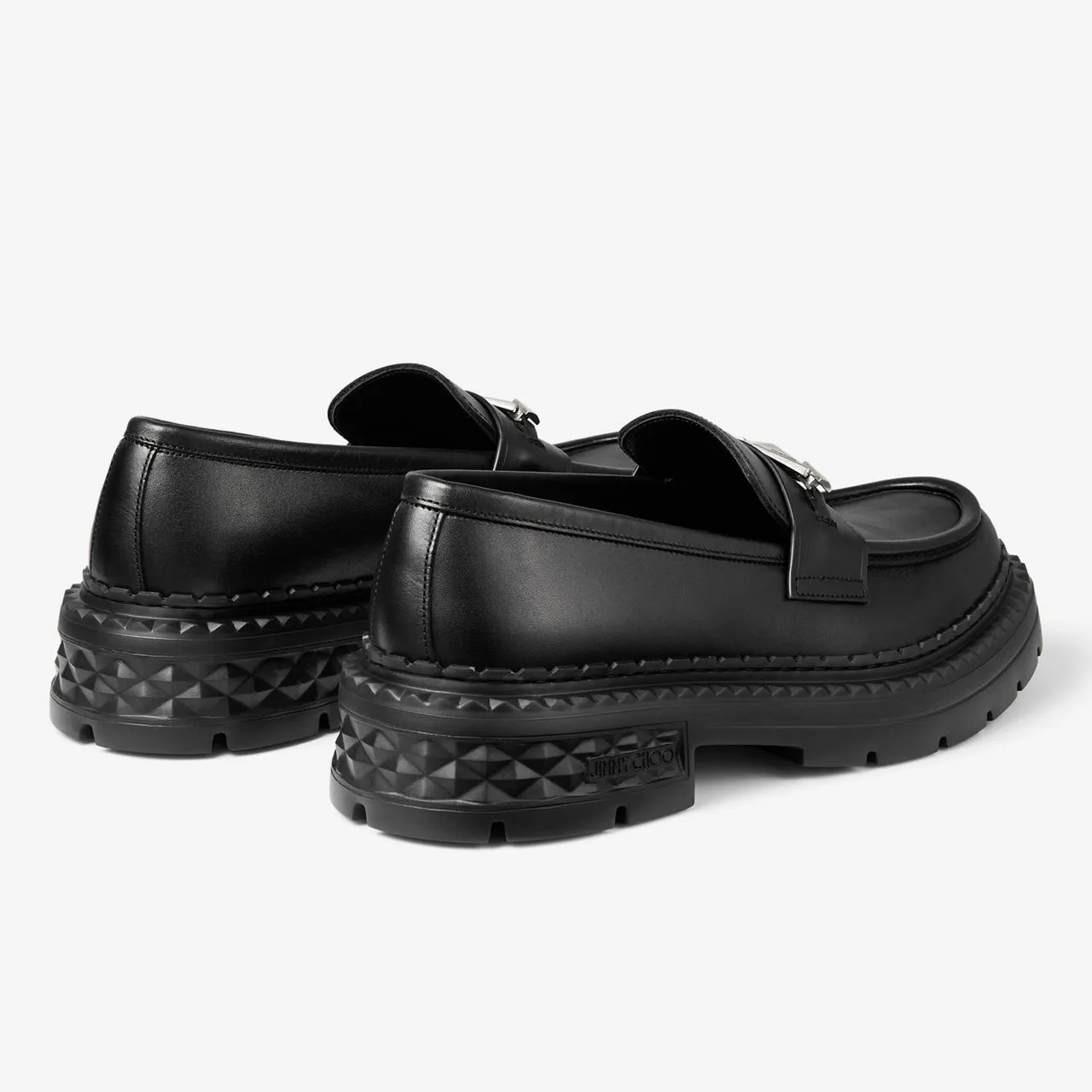 JIMMY CHOO Marlow Diamond Loafers - Black