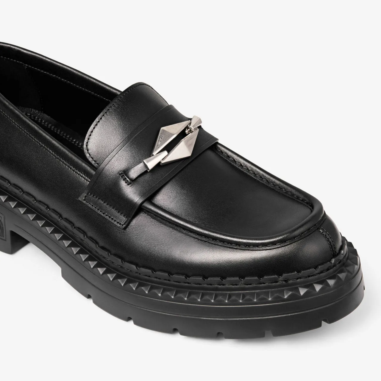 JIMMY CHOO Marlow Diamond Loafers - Black