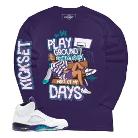 Jordan 5 Grape Fresh Prince Playground Purple LS Shirt