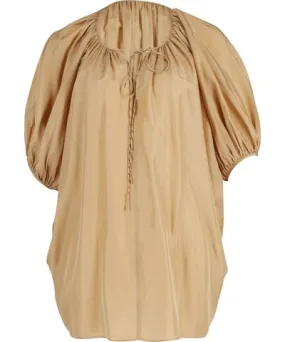 Joseph Sanko Peasant Blouse in Gold Habitoi Silk