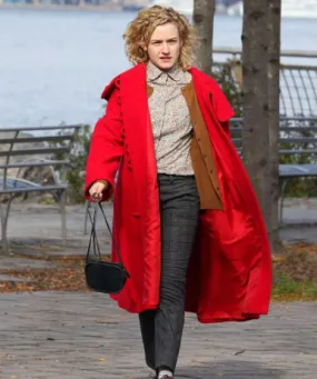 Julia Garner Modern Love Red Coat