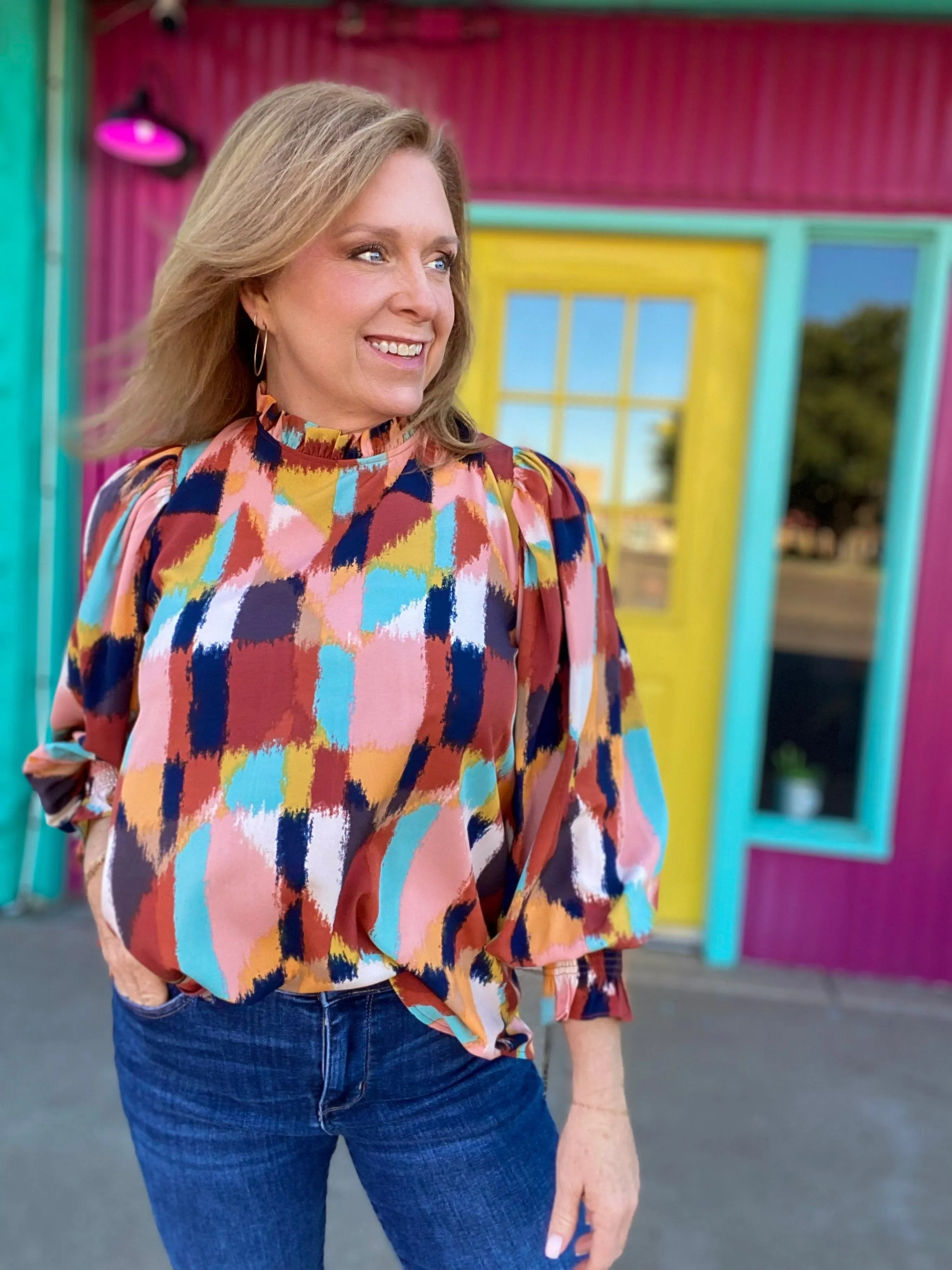 Katlyn Ruffle Neck Blouse