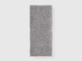 Knit scarf in stretch wool blend - Light Gray | Benetton