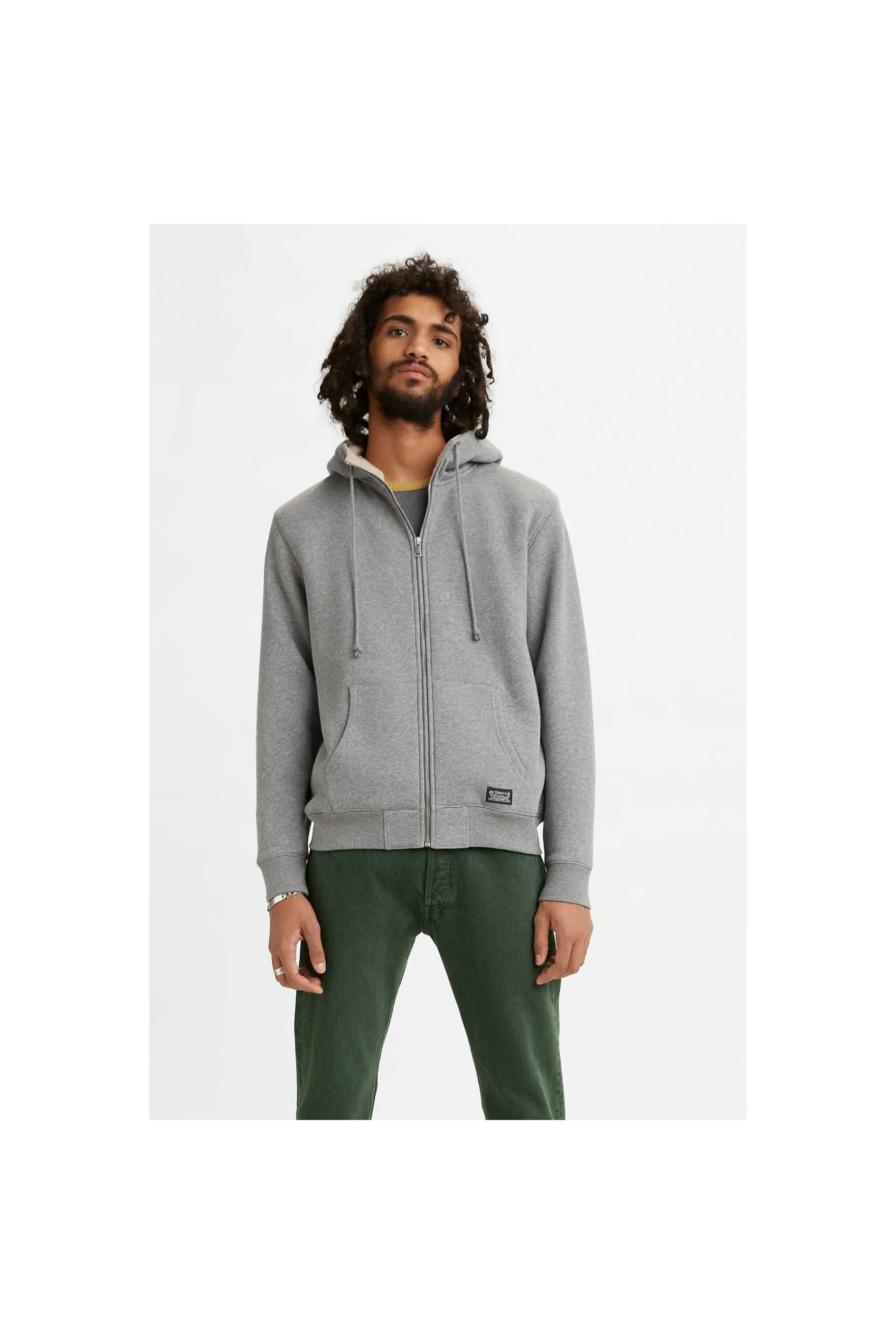 Levi's ® Sherpa Lined Zip Up Medium Grey Heather Grey Men Hoodies