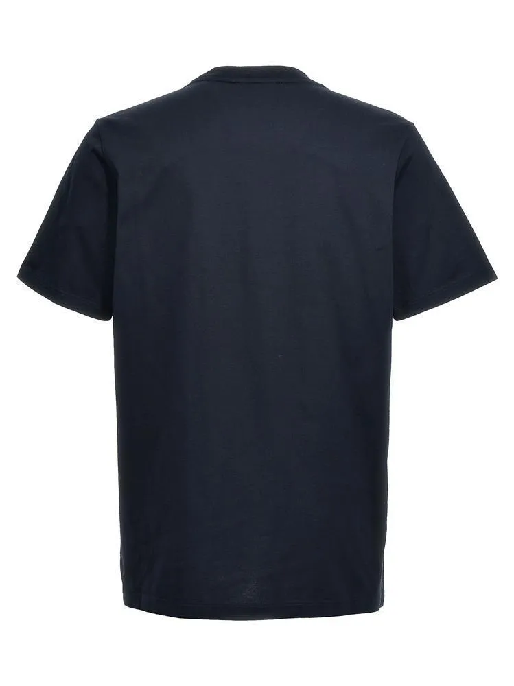 MARNI  |Deep blue bio cotton T-shirt with patterned Marni print