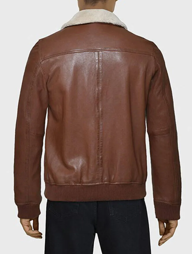 Men's aviator style port leather jacket 64383