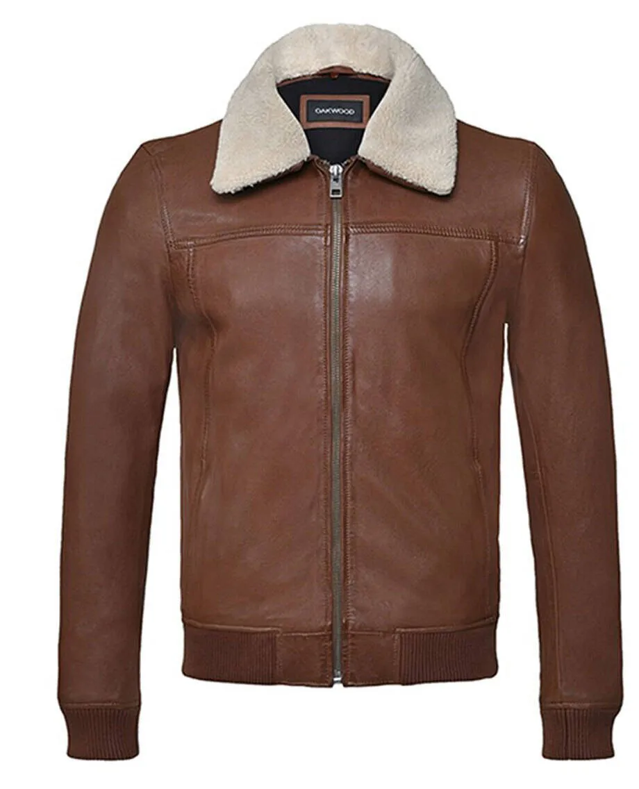 Men's aviator style port leather jacket 64383